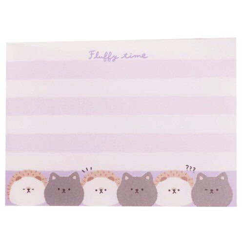 Crux : Fluffy Time Cute Animals Memo Pad - Hedgehog & Cat