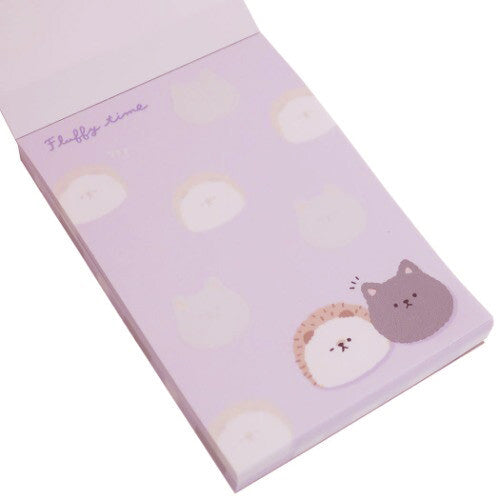 Crux : Fluffy Time Cute Animals Memo Pad - Hedgehog & Cat