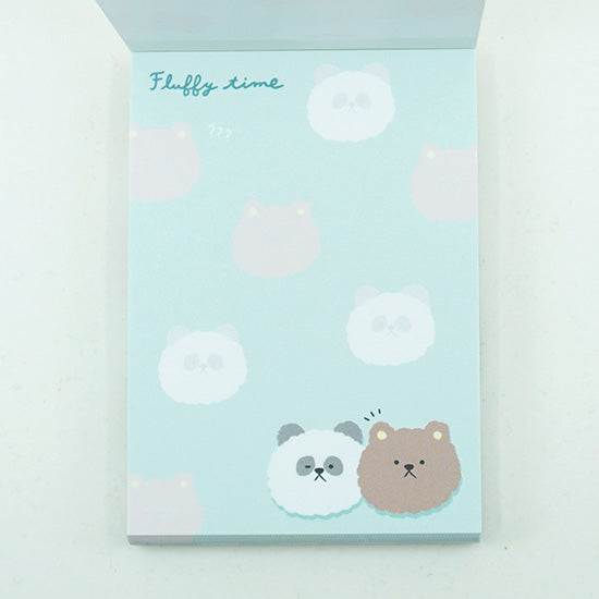 Crux : Fluffy Time Cute Animals Memo Pad - Panda & Bear