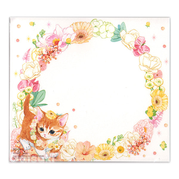 Gorgeous Ginger Munchkin Kitten and Flowers Memo Pad!