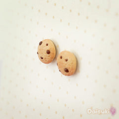 Choc Chip Kawaii Hand-sculpted Stud Earrings