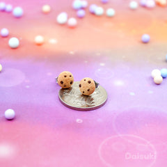 Choc Chip Kawaii Hand-sculpted Stud Earrings