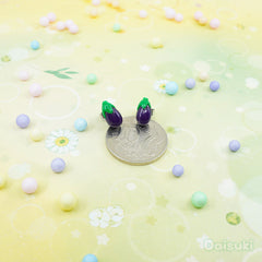 Eggplant / Aubergine - Hand-sculpted Earrings