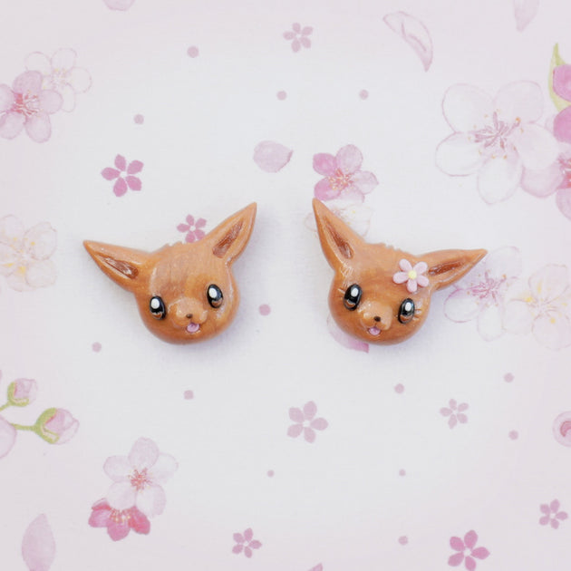 Eevee earrings - Hand-sculpted Kawaii Pokemon Tribute | Daisuki