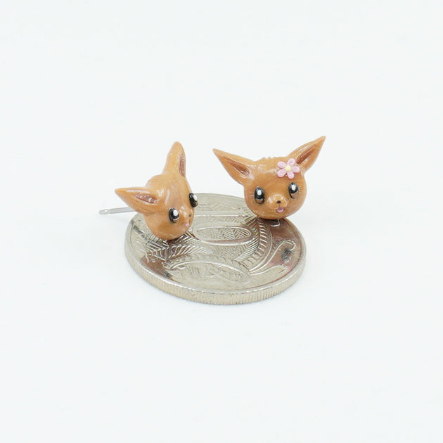 Eevee earrings - Hand-sculpted Kawaii Pokemon Tribute | Daisuki