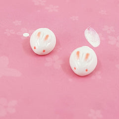 Marshmallow Rabbit - Hand-sculpted Clay Earrings