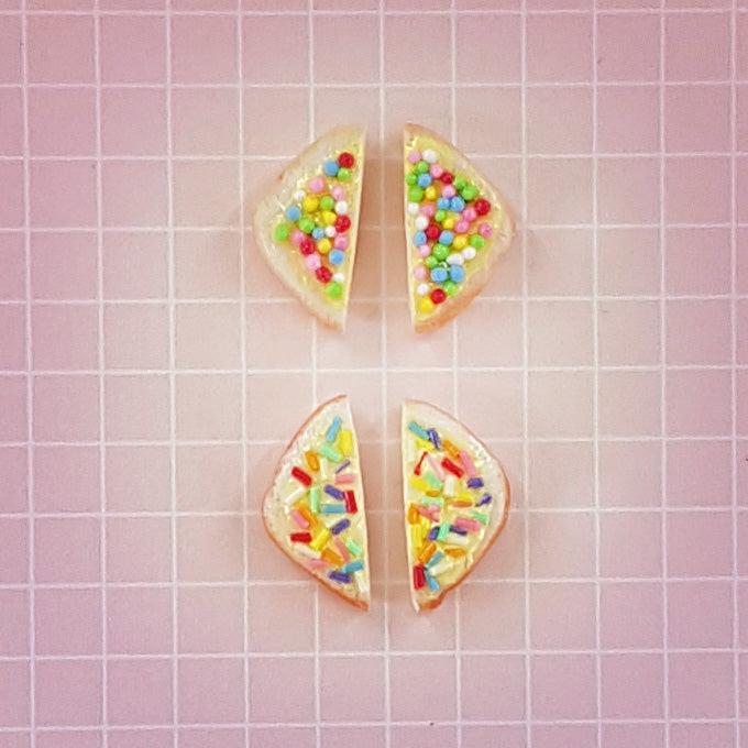 Fairy Bread - Hand-sculpted Party Food Stud Earrings - 1x Pair, CHOOSE style