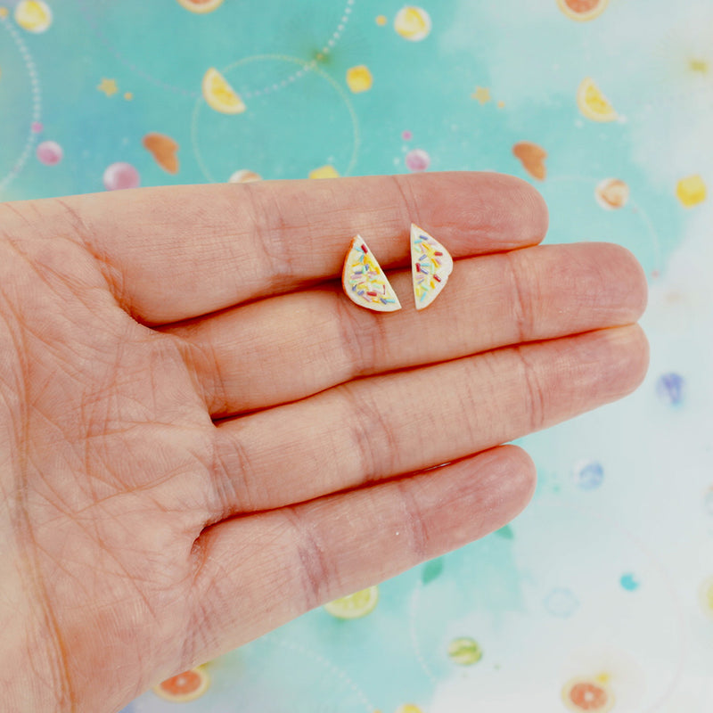 Fairy Bread - Hand-sculpted Party Food Stud Earrings - 1x Pair, CHOOSE style