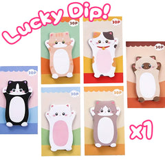 1x Cute Cat Sticky Memo Note Pad! LUCKY DIP (Random Design)