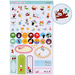 Cute Critters Diary/Planner Weather Paper Stickers Sheet (with labels)